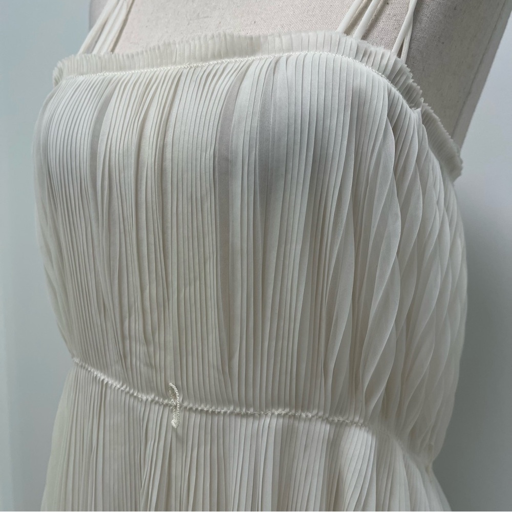 Vintage 1960’s Vanity Fair Pleated Nylon Midi Dress, Ivory, 34, Large - Picture 2 of 10